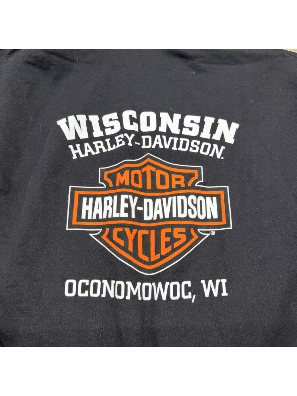 vintage harley davidson big logo black hoodie size xl - Picture 4 of 4